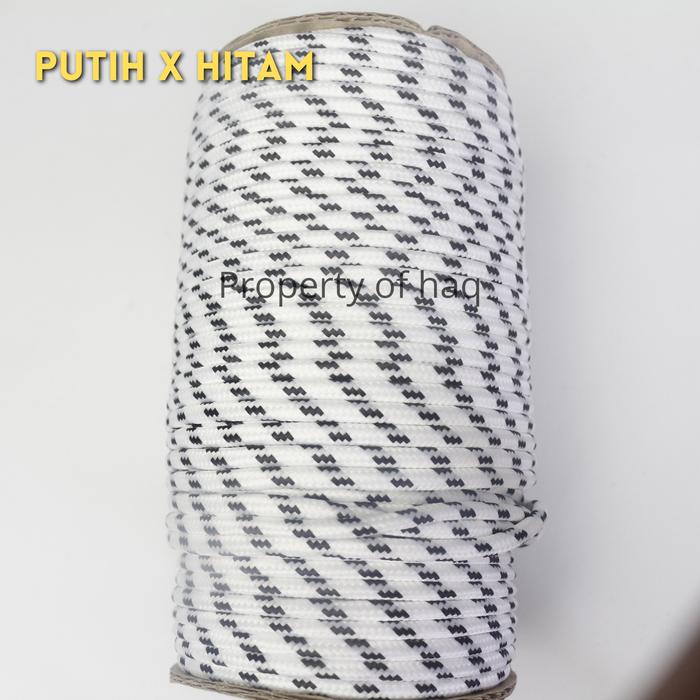 Gambar Tali Prusik 4mm / Tali Paracord 4mm / Tali Gelang - Putih x Hitam dari BENSKAN undefined Tokopedia