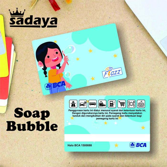 Gambar Kartu Flazz BCA Gen 2 Anak lucu Kartu Emoney E-toll Cute Child Etoll - Soap Bubble, Emoney dari SuryaSadaya undefined Tokopedia