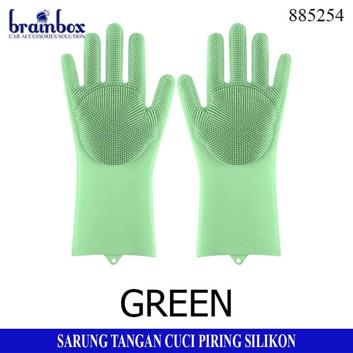 Gambar Sarung Tangan Cuci Piring Silikon Silicone Dishwashing Gloves Magic - Hijau dari Brainbox Car and Home undefined Tokopedia