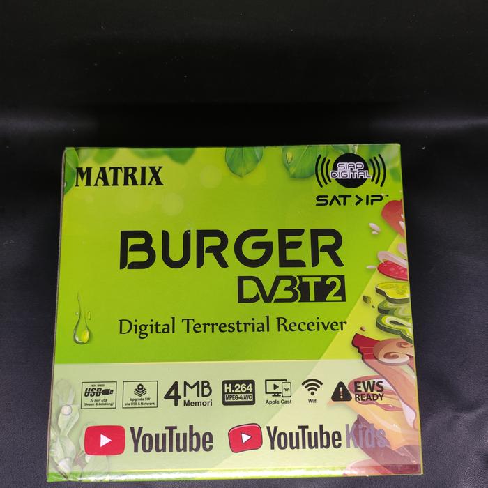 Gambar Set Top Box Matrix BURGER HIJAU DVB Resmi garansi 1thn - STB BURGER dari POM CELL undefined Tokopedia