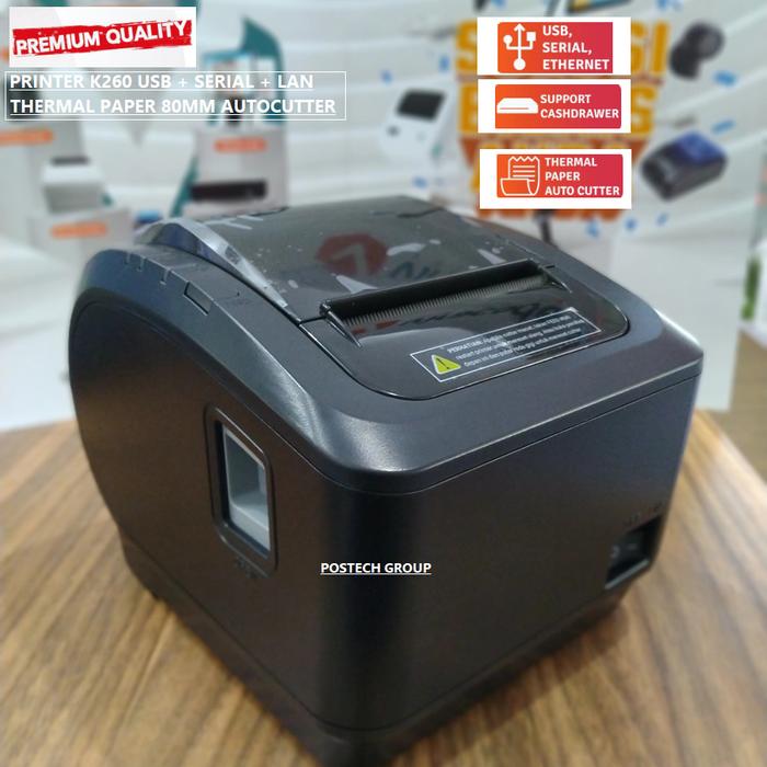 Jual Printer Kasir Thermal 80mm K260 Autocutter SERIAL RS232 LAN