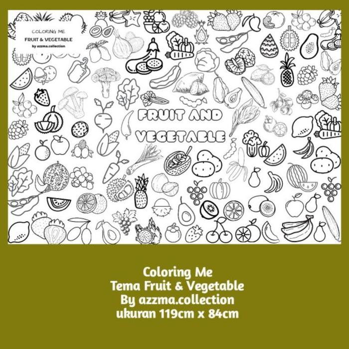 Gambar COLORING ME Kertas Mewarnai Jumbo Besar Poster Mewarnai Jumbo ukuran - Fruit, Kertas Mewarnai dari Deer deeran undefined Tokopedia