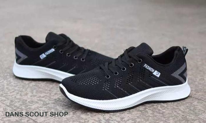 Gambar Sepatu Sneakers Pria Dewasa Sepatu Olahraga Terbaru - Hitam Abu, 39 dari DANS SCOUT undefined Tokopedia