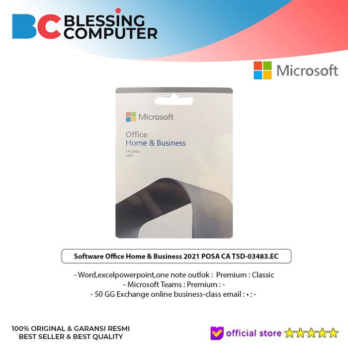 Gambar Software Office Home & Business 2021 POSA CA T5D-03483.EC dari Blessing Computer Bali undefined Tokopedia