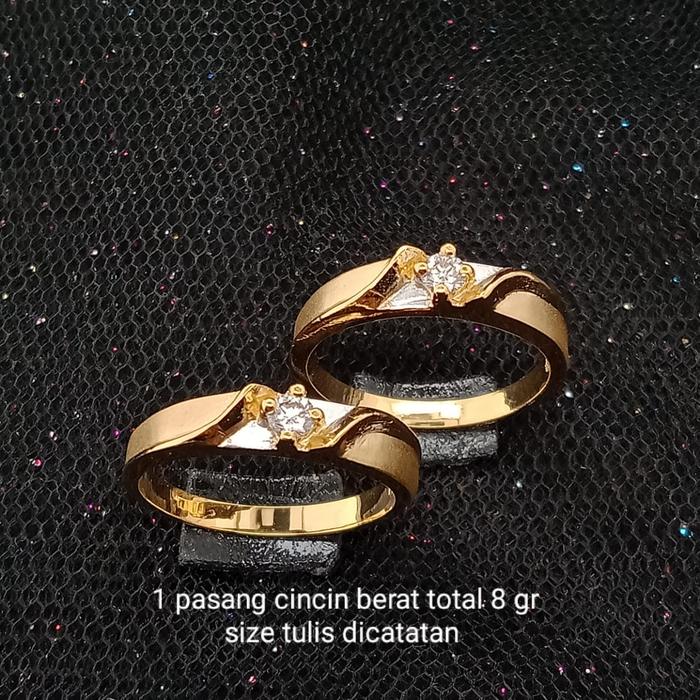 Gambar cincin nikah emas 1 pasang 8 gr kadar 750 23 dari CV GM ONLINE undefined Tokopedia