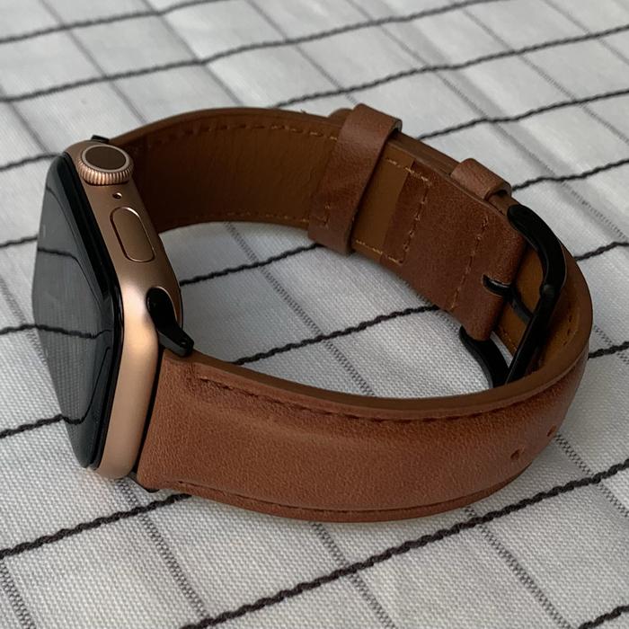 Gambar Leather Strap Kulit iWatch Apple Watch 38mm 40mm 41mm 42mm 44mm 45mm - Cokelat, 38/40/41mm dari Wins17 Shop undefined Tokopedia