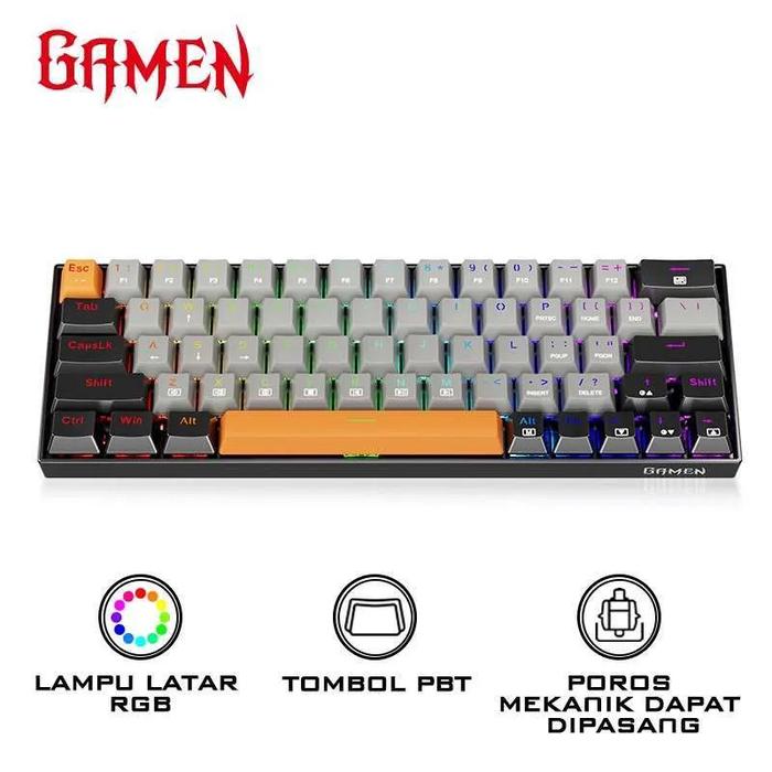 Gambar Mechanical Gaming Keyboard Gamen Titan III Wired RGB Ori Switch Blue - Black-Grey dari Starcomp Origin undefined Tokopedia