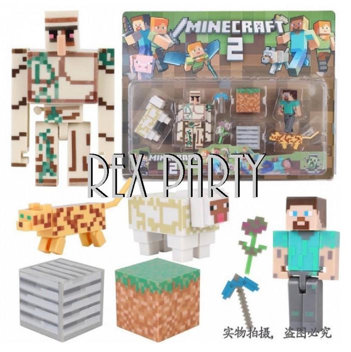 Gambar Minecraft Figure Set Besar/Big Minecraft Figure Set/Topper Minecraft - Set B dari REX PARTY undefined Tokopedia