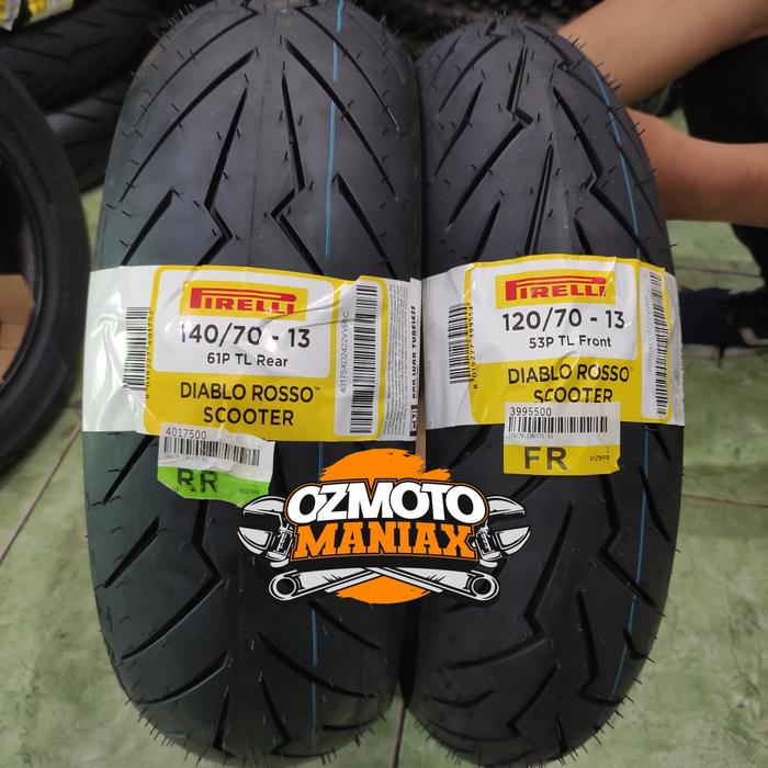 Jual Paket Ban Pirelli Nmax 120/70-13 & 140/70-13 Diablo Rosso Scooter ...