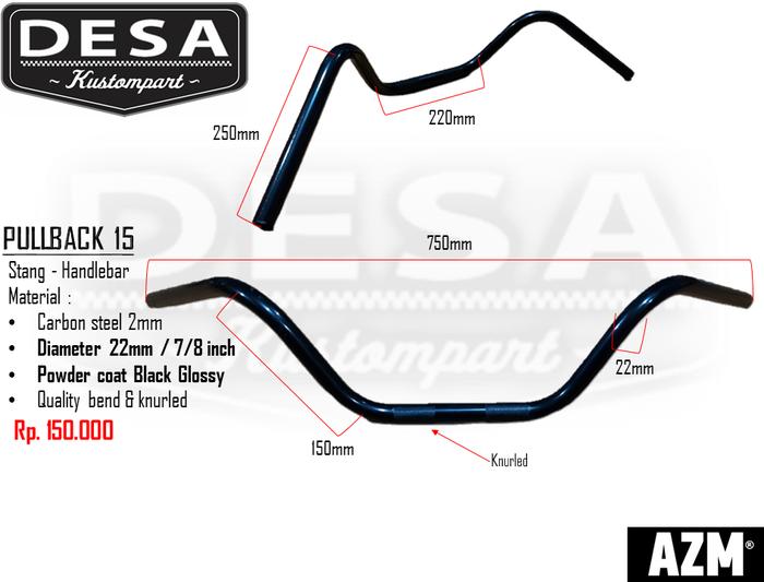 Gambar Stang - Handlebar Cross Pullback - Hitam dari DESA Kustompart undefined Tokopedia
