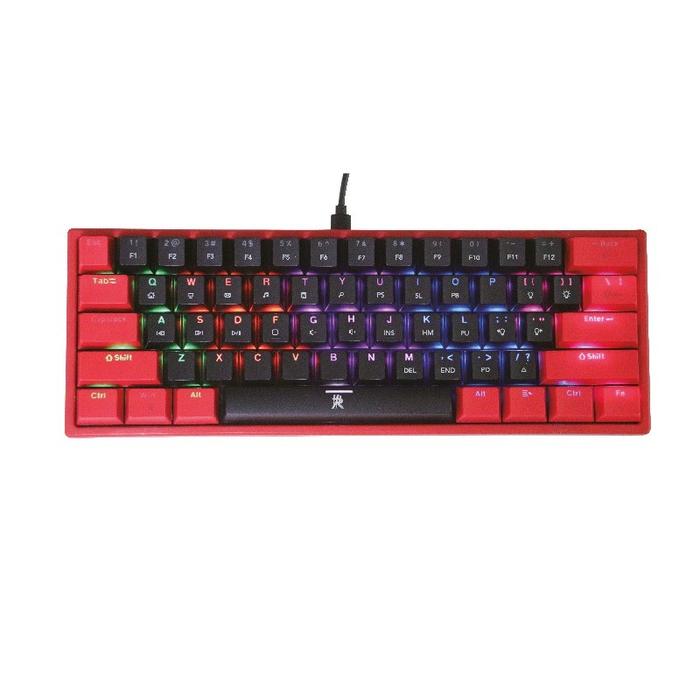 Gambar Keyboard Mecha Hotswap Outemu BrownSwitch 60%/61Keys RGB Raptor KM610 - Red Black dari SET Gaming Gear Official undefined Tokopedia