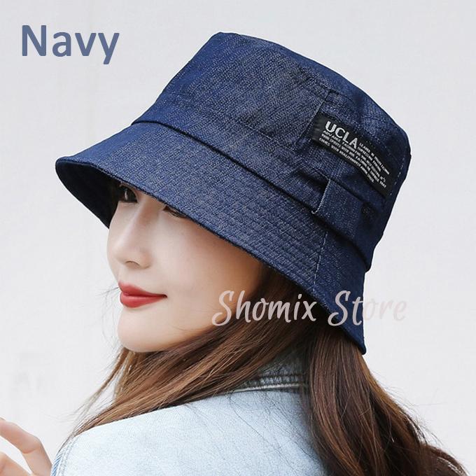 Gambar AVA Topi Bucket Hat Pancing Mancing Gunung Fisherman Buket Pria Wanita - Navy dari Shomix Store undefined Tokopedia
