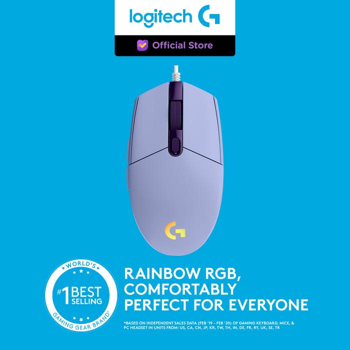 Gambar Logitech G203 Mouse Gaming Wired RGB Lightsync with Macro [FS] - Lilac dari Logitech G Official undefined Tokopedia