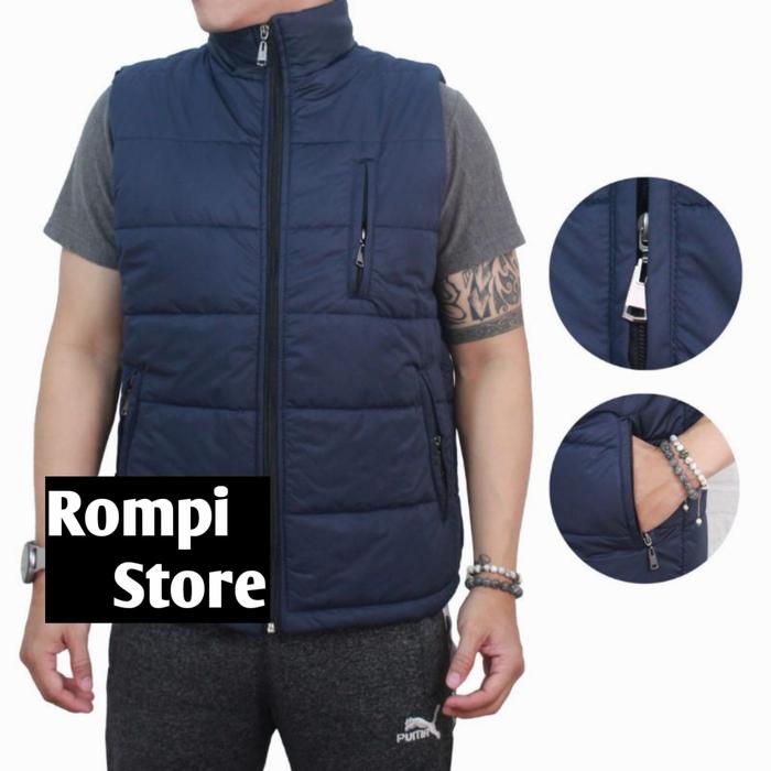 Gambar JAKET ROMPI PRIA KEREN ROMPI VEST MOTOR ANTI ANGIN BAHAN PARASUT_ROMPI - NAVY, M dari Rompi Store o8s7l8ogo7o8 undefined Tokopedia