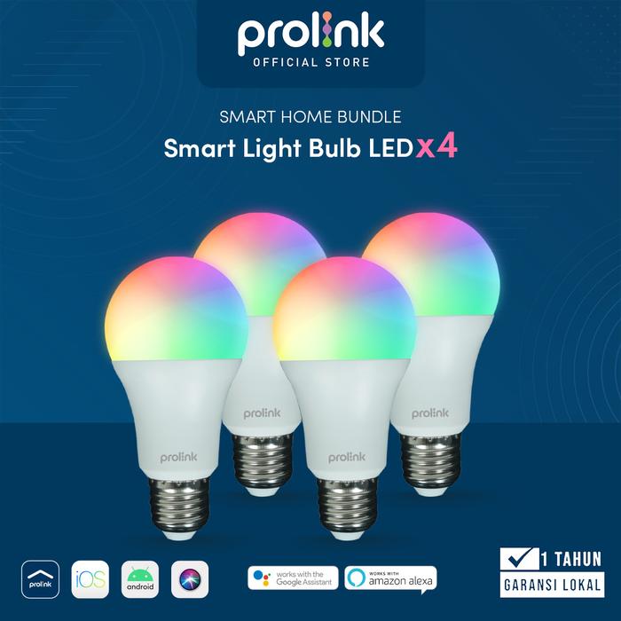 Gambar Prolink Smart Home Light Bulb 9W x4 LED RGBWW Bohlam Wifi IoT Wireless dari Prolink undefined Tokopedia