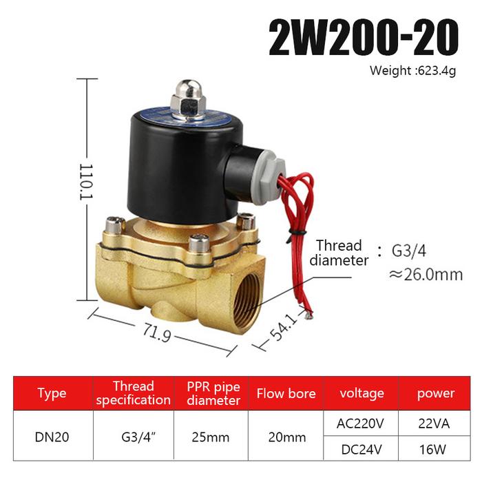 Gambar Electric Selenoid Water Valve 1/2 - 3/4 - 1/4 Inch Solenoid Kuningan - 20# dari FunToys711 undefined Tokopedia
