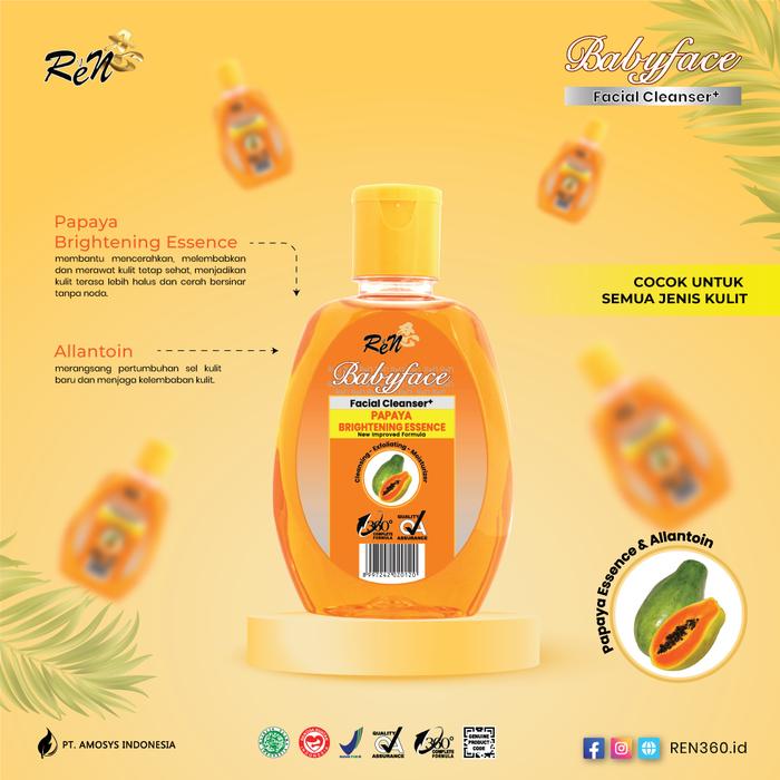 Gambar REN Babyface facial Cleanser Papaya Essence 150ml Original - Papaya, 150ml dari eS777 shop undefined Tokopedia
