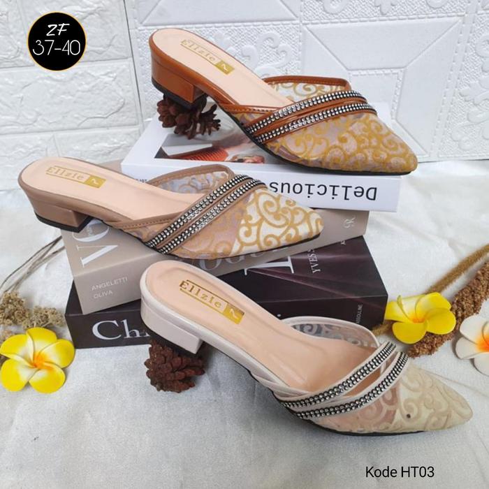 Gambar SANDAL SLOP HAK WANITA ZF dari ghania os undefined Tokopedia