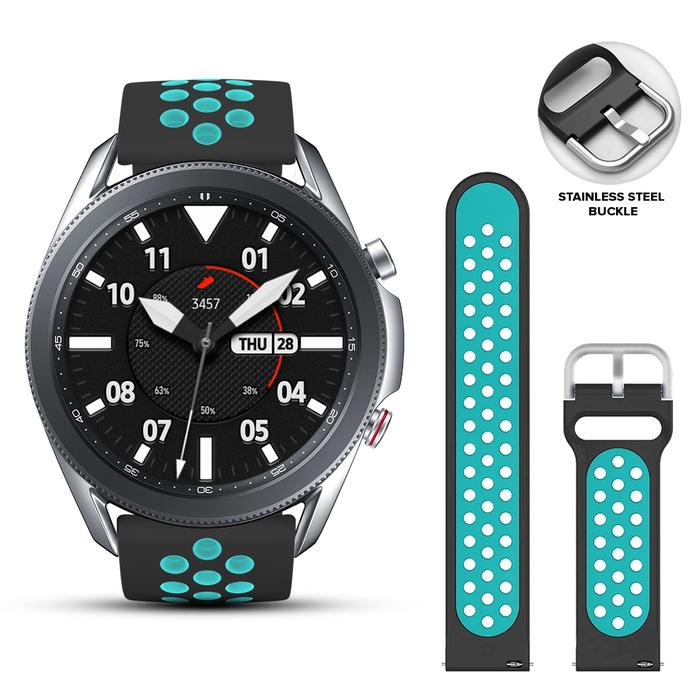 Gambar Finchy Strap for Garmin Vivoactive 3 Music Two Tone Silicone Wristband - Black Blue dari Finchy Indonesia undefined Tokopedia