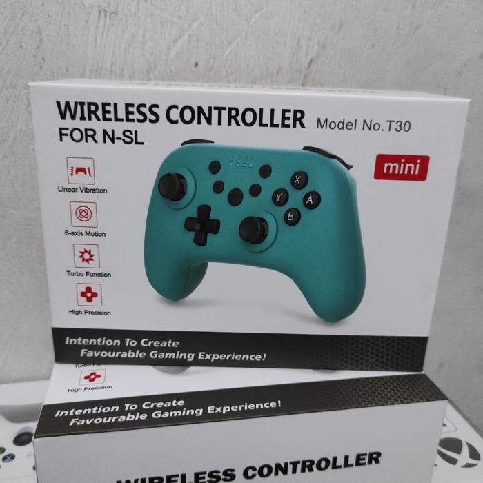 Gambar Wireless Pro Controller T30 Mini Support NFC for All Nintendo Switch - Blue dari WISNU GAME undefined Tokopedia
