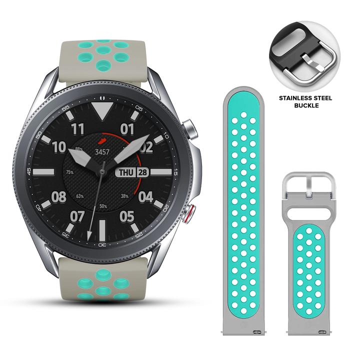 Gambar Finchy Strap for Realme Watch S Pro Two Tone Replacement Silicone band - Gray Mint dari Finchy Indonesia undefined Tokopedia
