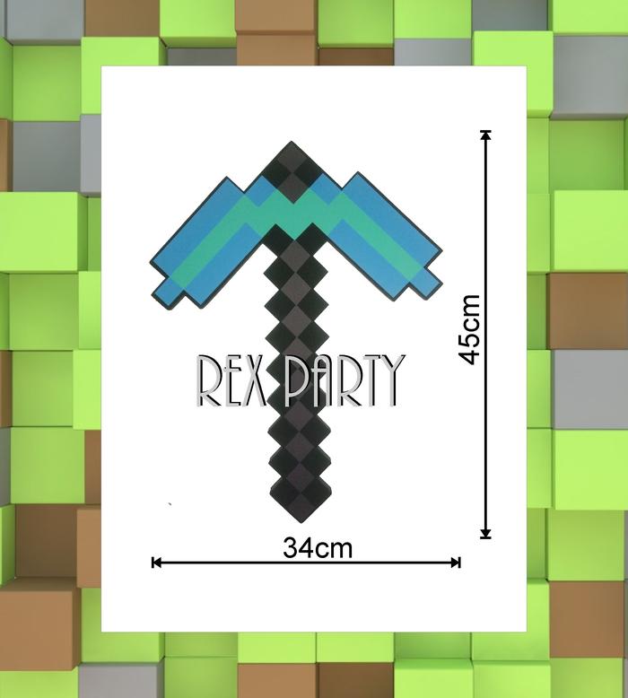 Gambar Minecraft Sword/Pedang Minecraft/Kapak Minecraft Axe/ Minecraft - Pickaxe Blue dari REX PARTY undefined Tokopedia