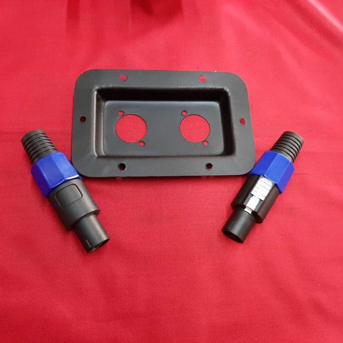 Gambar paket komplit terminal box speaker jack speakon - soket spikon speacon - plat+spikon dari delta elektronic undefined Tokopedia