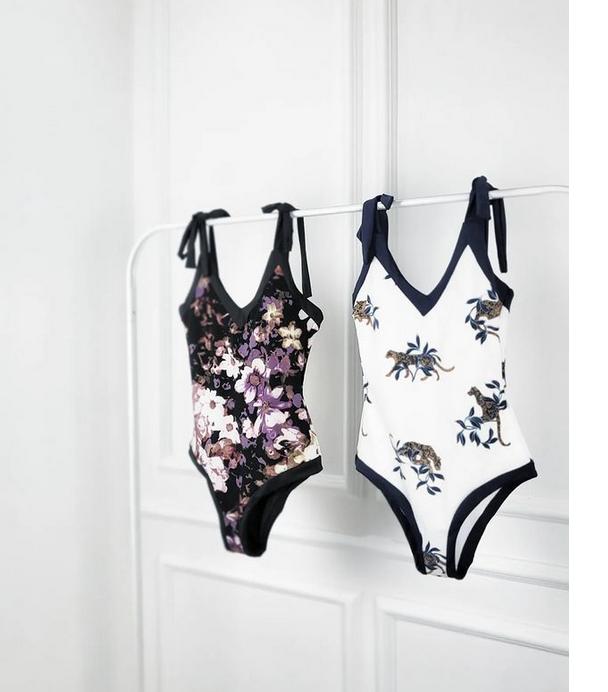 Savana Beachwear SEINE Swimsuit reversible wanita baju renang Putih, XS