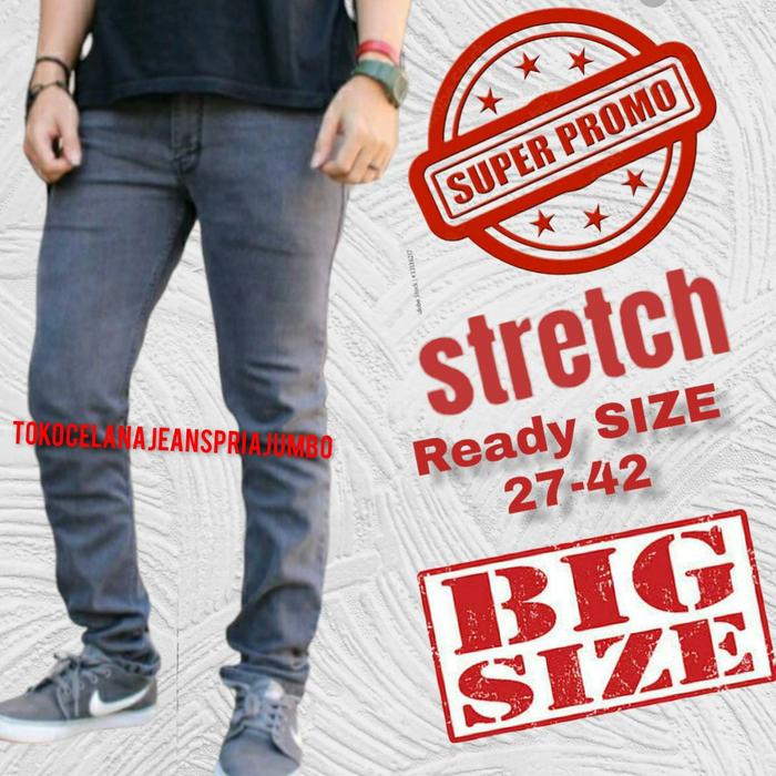 Gambar Celana jeans pria putih jumbo 36/ jeans pria slim fit putih XXL big - Grey, S 27/28 dari Neng linda store99 undefined Tokopedia
