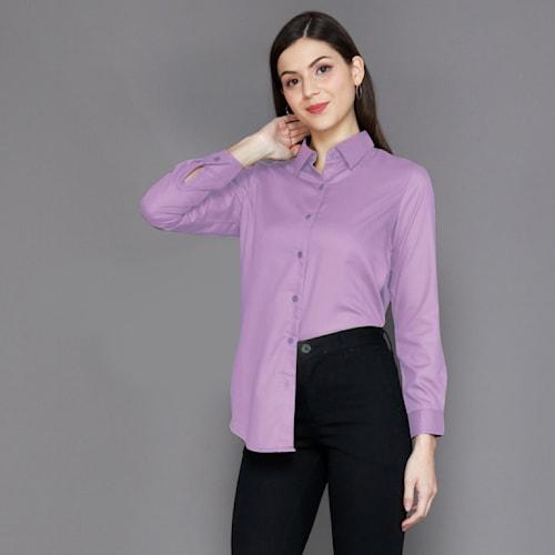 Gambar BAJU ATASAN KEMEJA WANITA BLOUSE LENGAN PANJANG TERBARU FASHION CEWEK - Ungu, M dari Iyan OF undefined Tokopedia