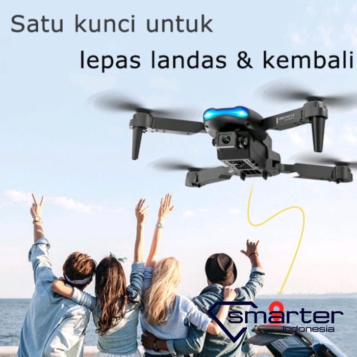 Gambar E99 PRO 2 Drone Kamera HD WIFI FPV Dual Camera 4K Android IOS - Hitam dari Smarter Indonesia undefined Tokopedia