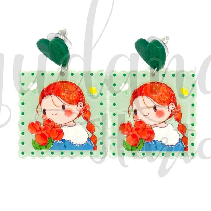 Gambar Anting Stud Girl In Square Earring Motif Cewek Pigora Kotak GH 203376 - GREEN dari Gudang Harta undefined Tokopedia