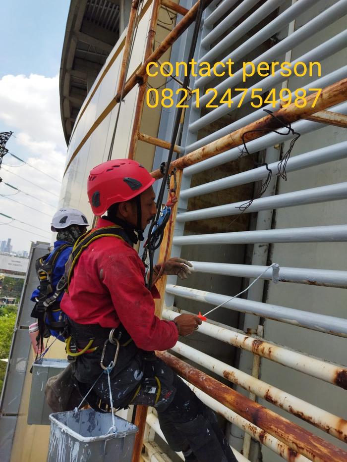 Jual jasa pengecatan besi di ketinggian - Kab. Bogor - zigzag navy