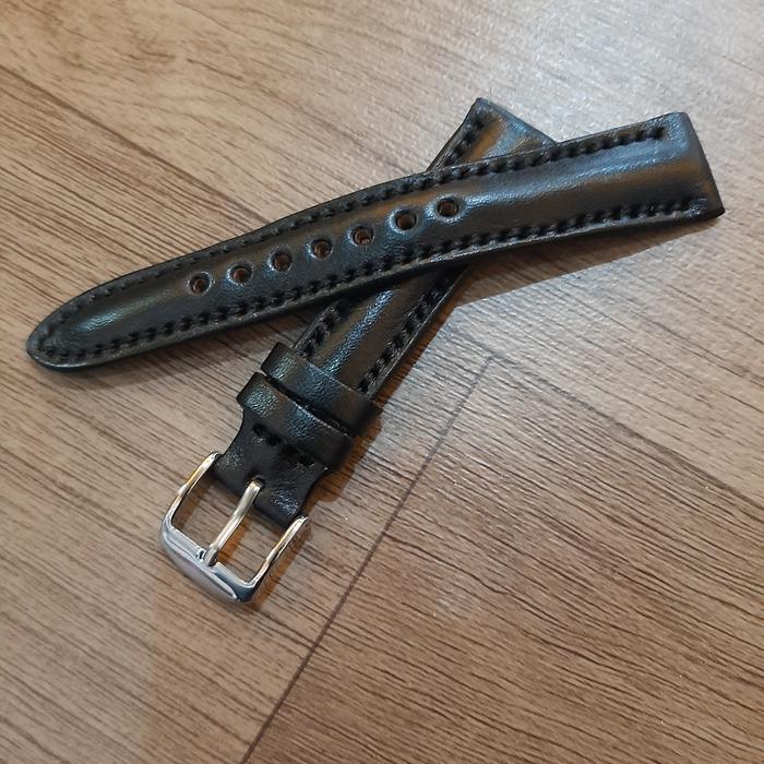 Gambar Tali jam tangan kulit asli handmade padded full variasi warna - Hitam, 20mm dari Tali Jam Tangan com undefined Tokopedia