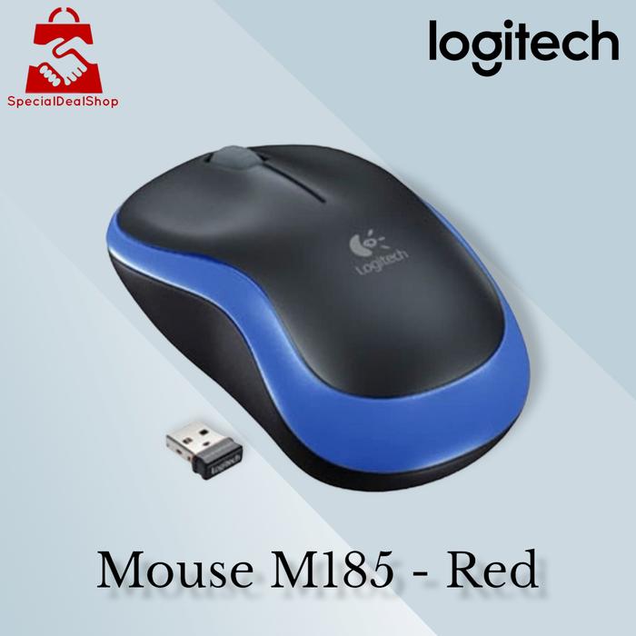 Gambar Logitech M185 Wireless Mouse - Blue, Grey, Red - Biru dari specialdealshop undefined Tokopedia