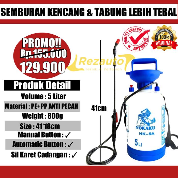 Gambar ALAT SEMPROT DISINFEKTAN 5 LITER SPRAYER TANAMAN HAMA DAN KEBUN - 5 Lt Manual dari RezAuto. undefined Tokopedia