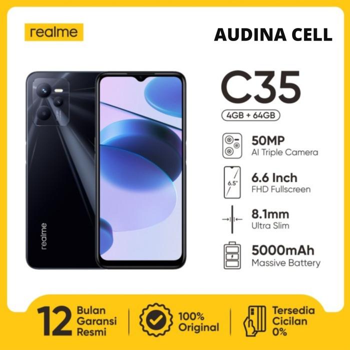 Gambar Realme C35 4/64GB Garansi Resmi Official Store - Glowing Black dari AUDINA Cell undefined Tokopedia