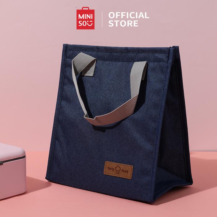 Gambar MINISO Tas Bekal Lunch Tote Bag Food Box Foil Lunch Bo Tas Makan Siang Lunch Bag - Biru dari minisoshopid Kab. Karawang Tokopedia