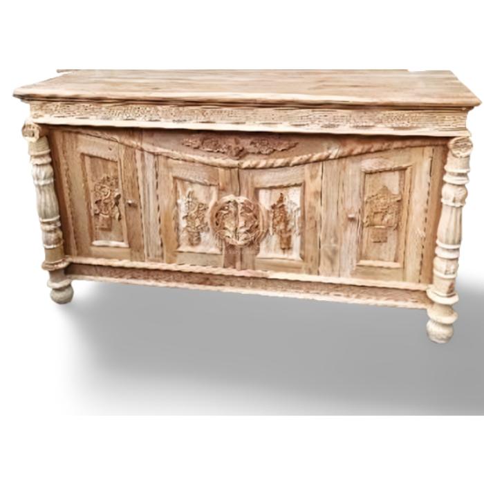 Gambar Bufet TV Kayu Minimalis Ukiran Tambang 150cm Furniture Jepara - BELUM WARNA dari MUDA KARYA INDONESIA undefined Tokopedia