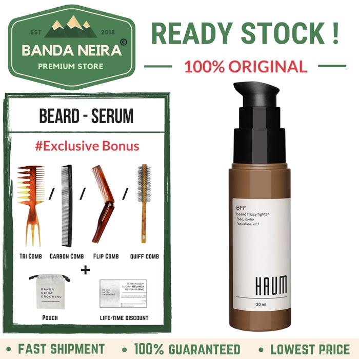 Gambar HAUM BFF Beard Frizzy Fighter / Beard Oil Vitamin Serum Jenggot Kumis - NO BONUS dari Banda Neira Store undefined Tokopedia