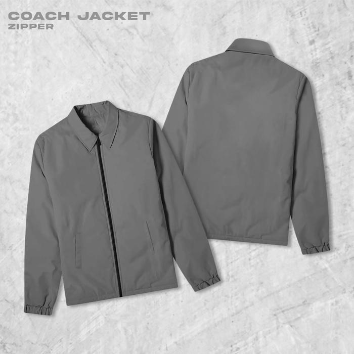 Promo Garaf Dito Zipper Jaket Coach Pria Outwear Unisex Parasut - Abu ...