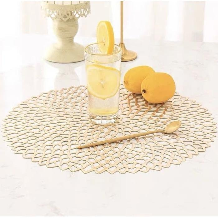 Gambar Placemat For Dining Table PVC/Tatakan Piring MYH-E Rose Gold - Peach dari Home Decor Zega undefined Tokopedia