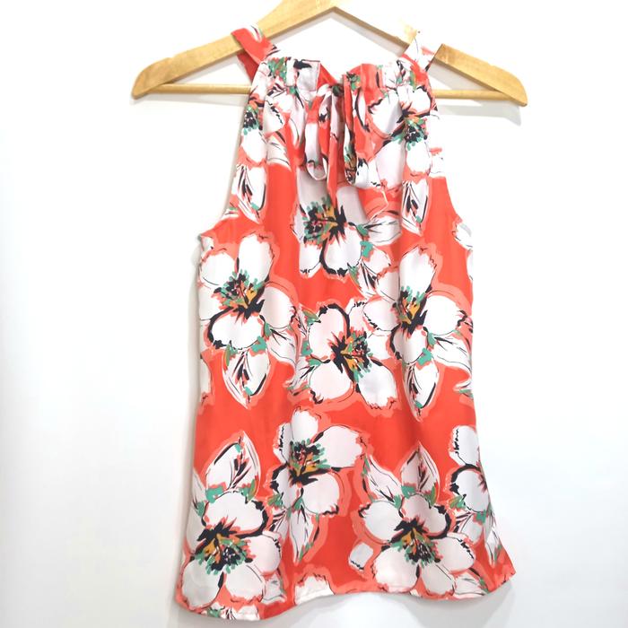 Gambar Fiorenza fashion blouse atasan wanita 1 - Flower orange, S dari Fiorenza Bags undefined Tokopedia