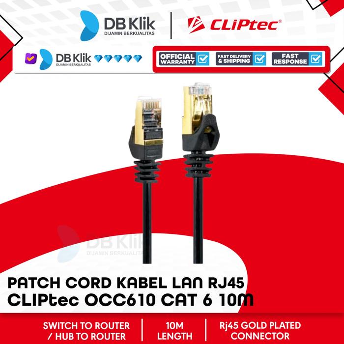 Patch Cord Kabel LAN RJ45 CLIPtec OCC610 Cat 6 10Meter- Cable UTP Cat6