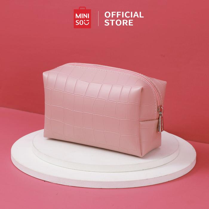 Gambar MINISO Tas Kosmetik Persegi Panjang Bermotif Batu Tas Kosmetik Tas - Merah Muda dari minisoshopid undefined Tokopedia