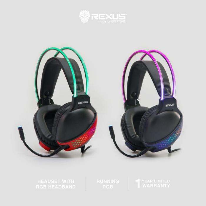 Gambar Headset REXUS GAMING F88 +Mic Headband RGB - Biru dari specialdealshop undefined Tokopedia