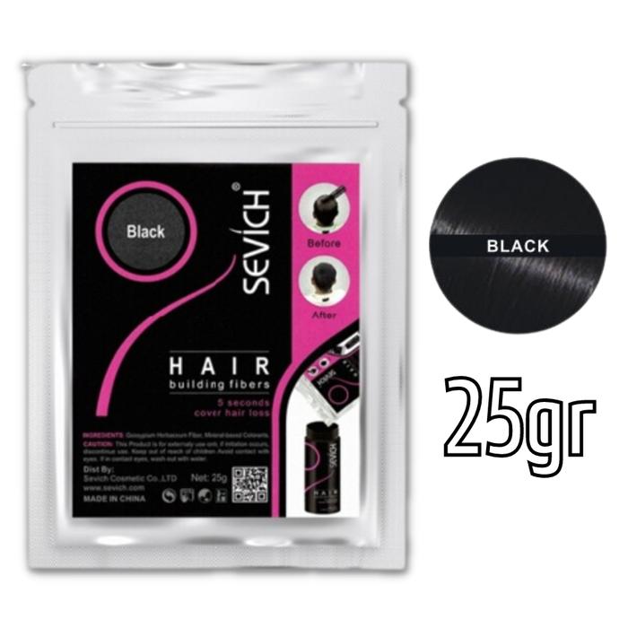 Gambar New Sevich Hair Fiber Refill Isi Ulang 25gr/50gr/100gr Original Toppik - Sevich 25gr, Hitam / Black dari Hair Fiber Indonesia undefined Tokopedia
