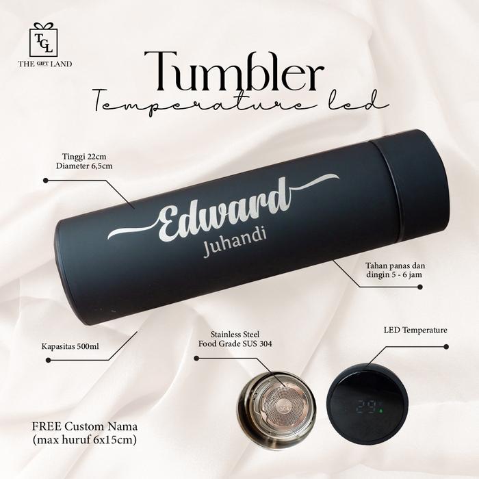 Tumbler Custom Nama Ukir Grafir Logo Stainless Steel 304 LED Design -  Tumbler + Nama di Thegiftlandofc | Tokopedia