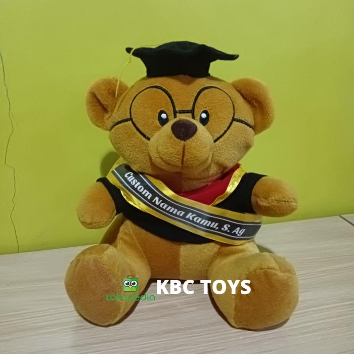 Gambar Boneka Wisuda Teddy Bear 30 cm SNI Free Bebas Request Selempang Nama - kacamata-coklat dari KBC Toys Indonesia undefined Tokopedia