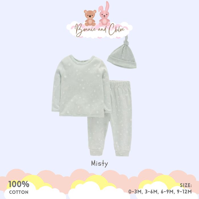 Gambar [3in1] TWINKLE Baby New Born Clothing Set - Setelan Bayi New Born isi3 - Misty, 9-12 months dari BonnieandChloe undefined Tokopedia